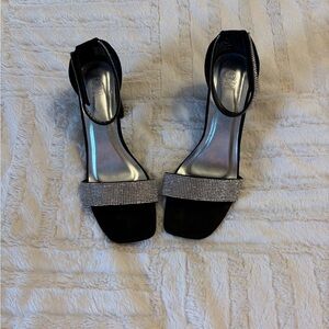 Elegant Black Rhinestone Women's Heels